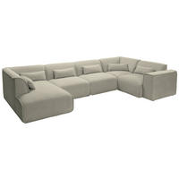WOHNLANDSCHAFT LOMOCO MATEO in Flachgewebe Grau  - Schwarz/Grau, Design, Kunststoff/Textil (165/368/211cm) - Lomoco