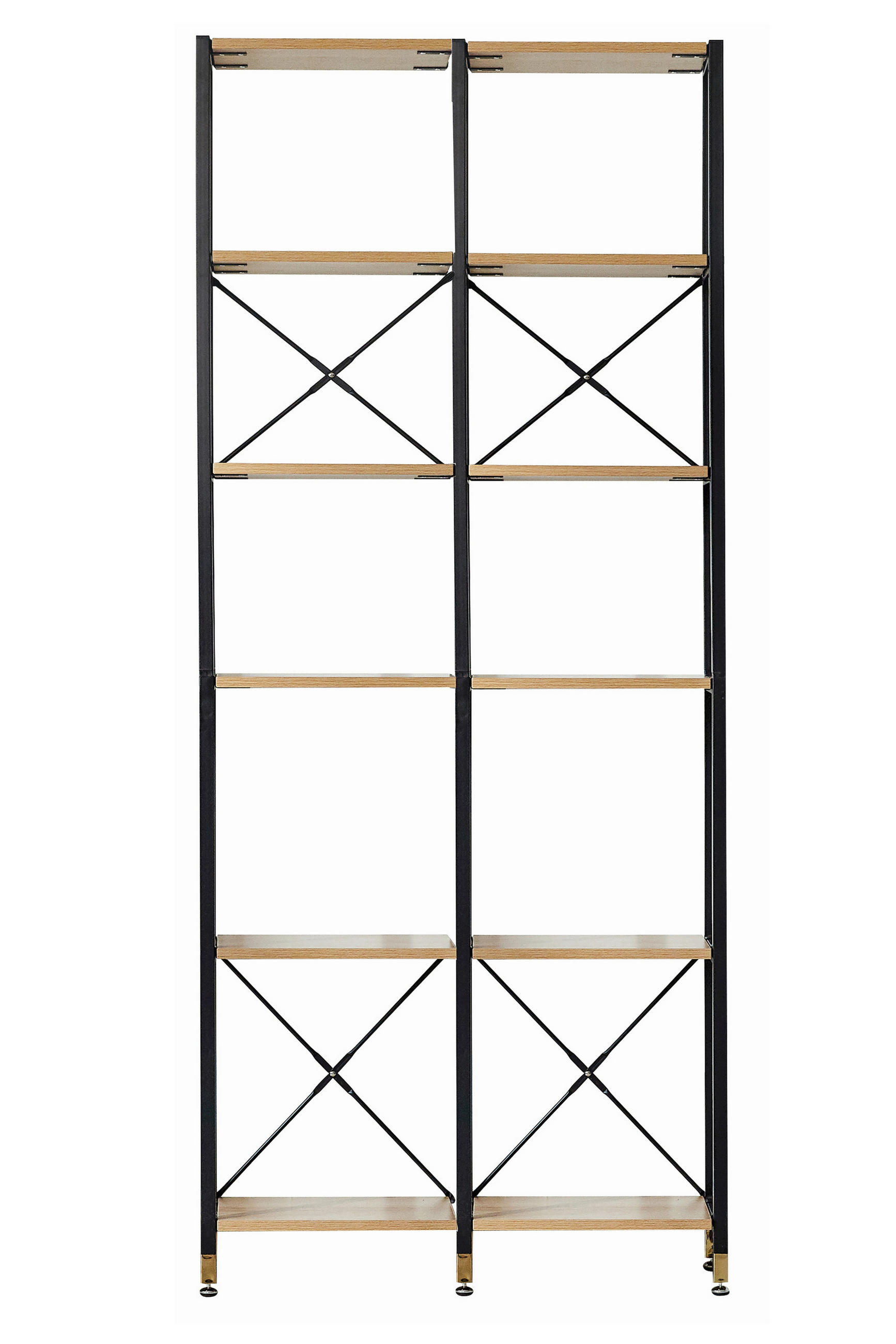 REGAL Naturfarben, Schwarz  - Schwarz/Naturfarben, Design, Holzwerkstoff/Metall (87,50/210/30cm) - Livetastic