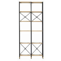 REGAL Naturfarben, Schwarz  - Schwarz/Naturfarben, Design, Holzwerkstoff/Metall (87,50/210/30cm) - Livetastic