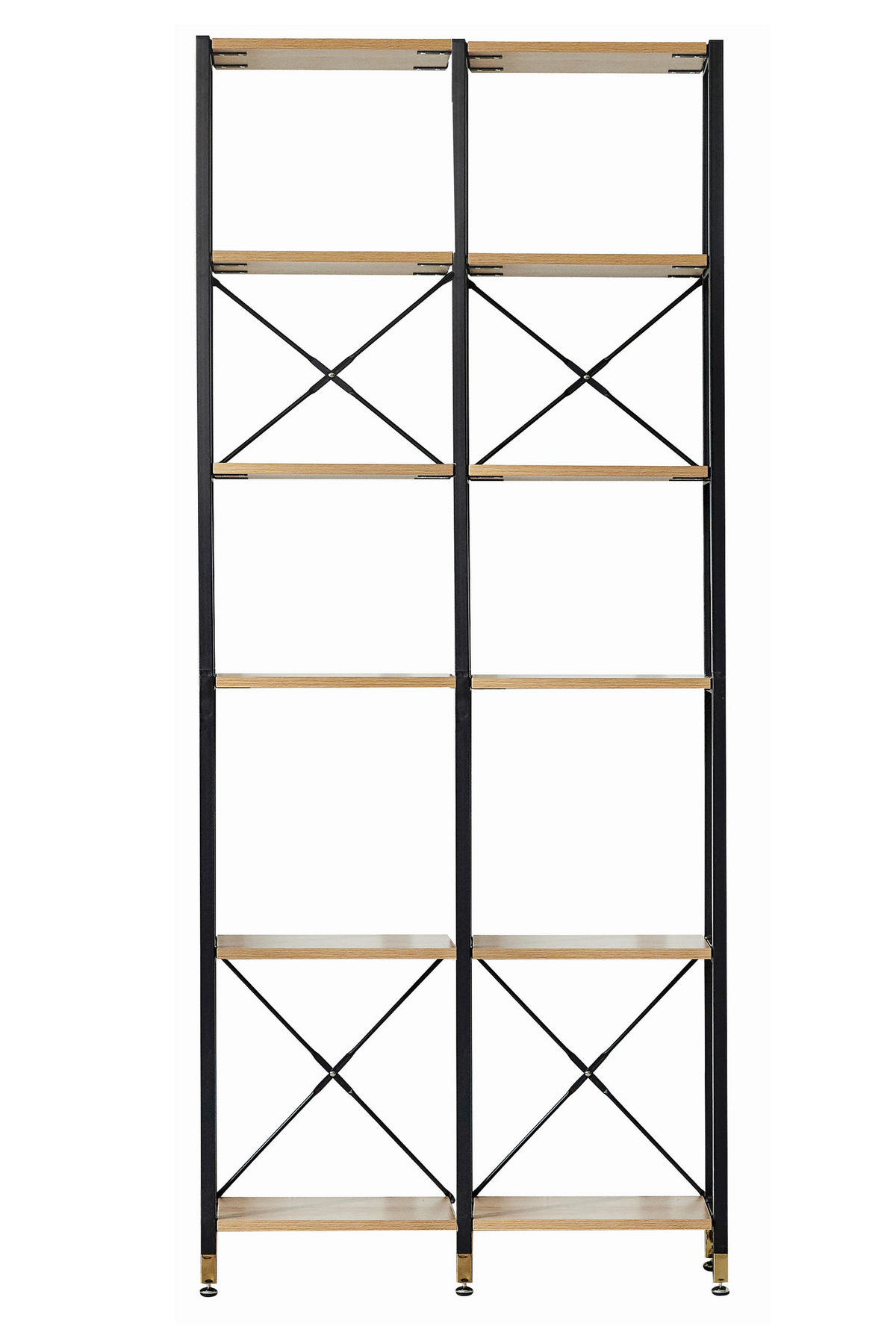 REGAL Naturfarben, Schwarz  - Schwarz/Naturfarben, Design, Holzwerkstoff/Metall (87,50/210/30cm) - Livetastic