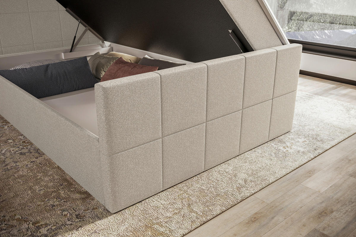 BOXBETT 100/200 cm  in Beige  - Beige, KONVENTIONELL, Kunststoff/Textil (100/200cm) - Boxxx