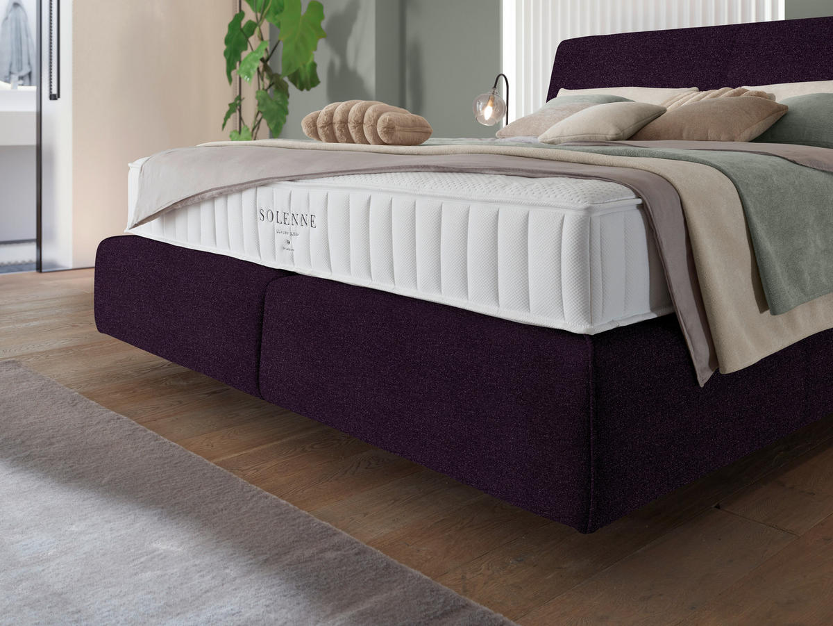 BOXSPRINGBETT 160/200 cm  in Violett  - Violett/Schwarz, Design, Kunststoff/Textil (160/200cm) - Johann Jakob
