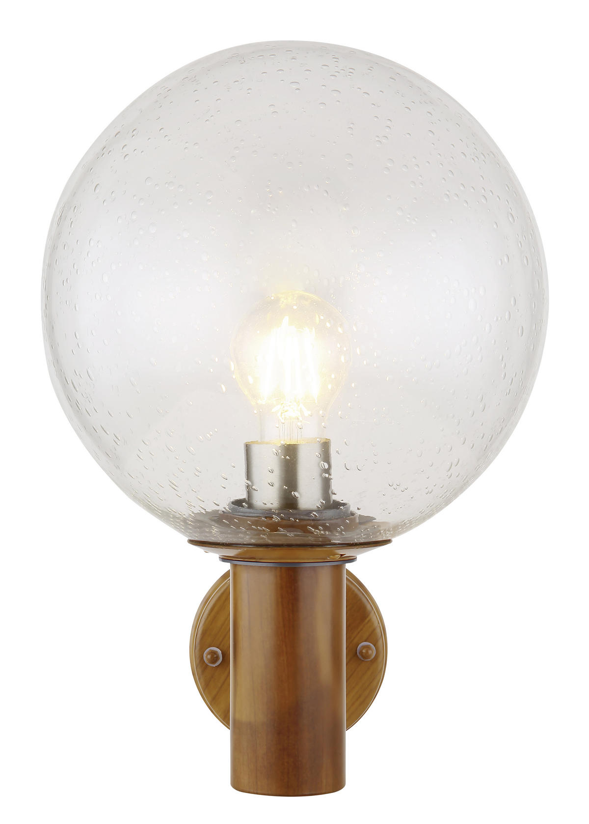 VÄGGLAMPA FÖR UTOMHUS - klar/brun, Basics, metall/glas (25/37cm) - Globo