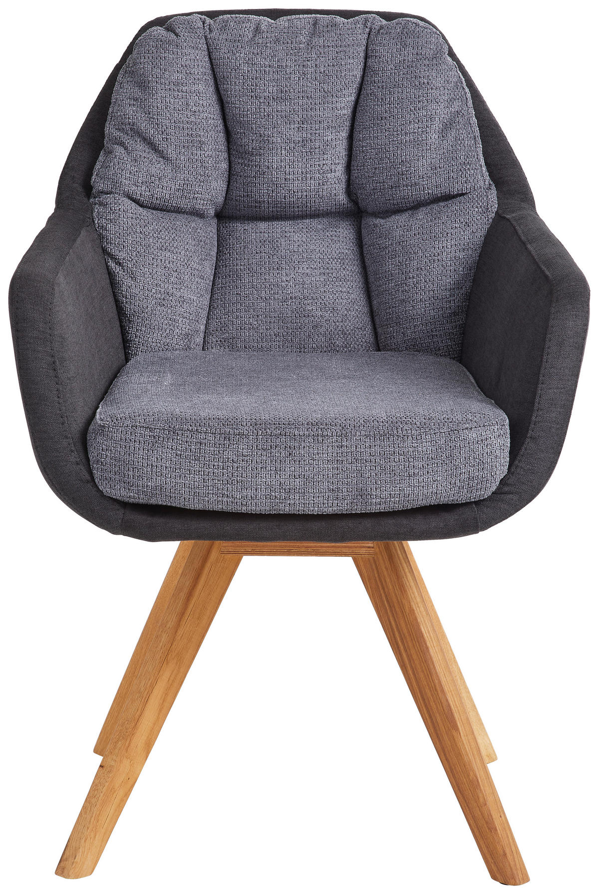 ARMLEHNSTUHL  in Flachgewebe  - Wildeiche/Anthrazit, Design, Holz/Textil (65/85/68cm) - Linea Natura
