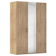 DREHTÜRENSCHRANK 151/223/60 cm 3-türig Sonoma Eiche  - Silberfarben/Sonoma Eiche, Design, Holzwerkstoff/Kunststoff (151/223/60cm) - Novel
