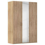 DREHTÜRENSCHRANK 151/223/60 cm 3-türig Sonoma Eiche  - Silberfarben/Sonoma Eiche, Design, Holzwerkstoff/Kunststoff (151/223/60cm) - Novel