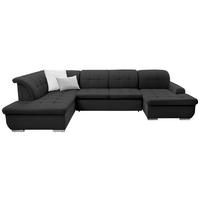 WOHNLANDSCHAFT in Flachgewebe Graubraun  - Graubraun/Silberfarben, Design, Textil/Metall (208/342/145cm) - Cantus