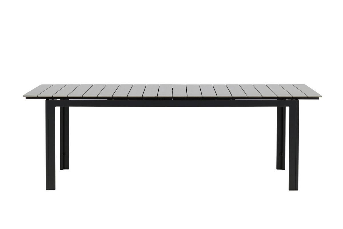 GARTENTISCH 229/100/75 cm  - Schwarz/Grau, MODERN, Kunststoff/Metall (229/100/75cm) - Gardenson