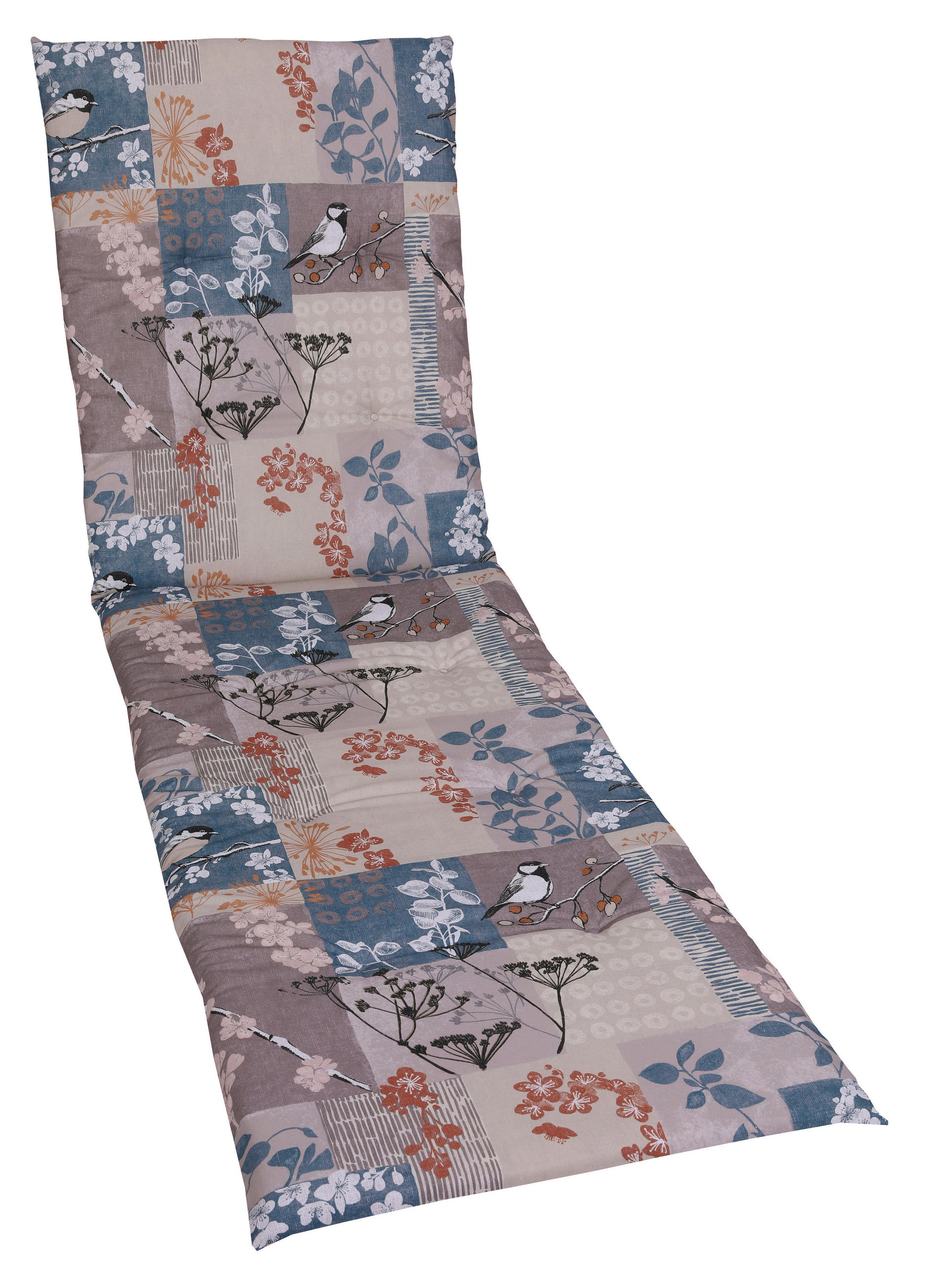 NAPOZÓÁGYPÁRNA kék, fekete, fehér, taupe, rozsdavörös levelek  - fekete/rozsdavörös, Design, textil (58/5/188cm) - Ambia Garden
