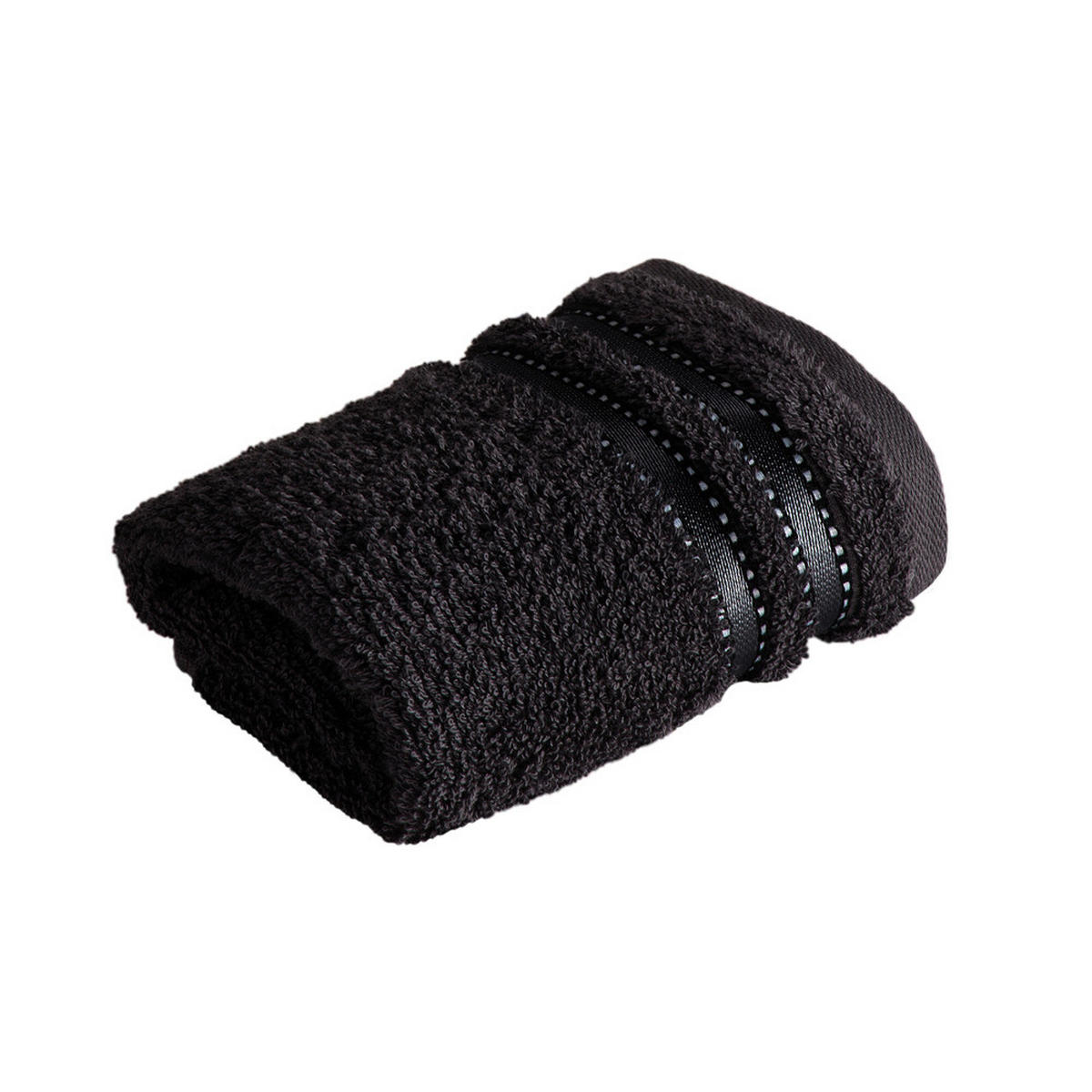 SEIFTUCH 30/30 cm Cult de Luxe NOS Vossen Wäsche Schwarz  - Schwarz, Basics, Textil (30/30cm) - Vossen