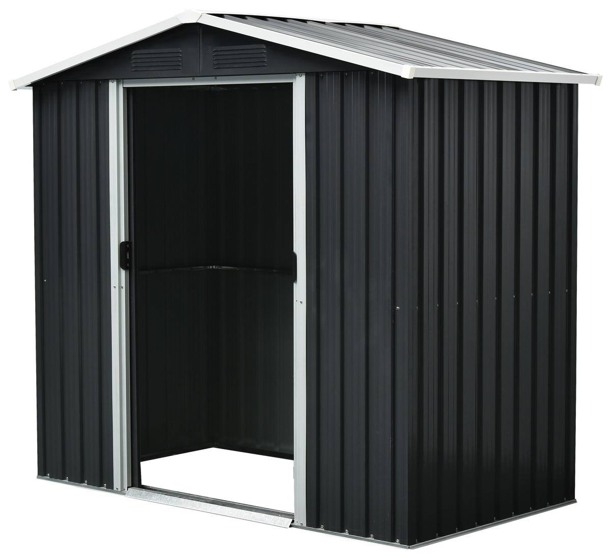 GERÄTEHAUS 194/184/110 cm  - Anthrazit/Weiß, Basics, Metall (194/184/110cm)