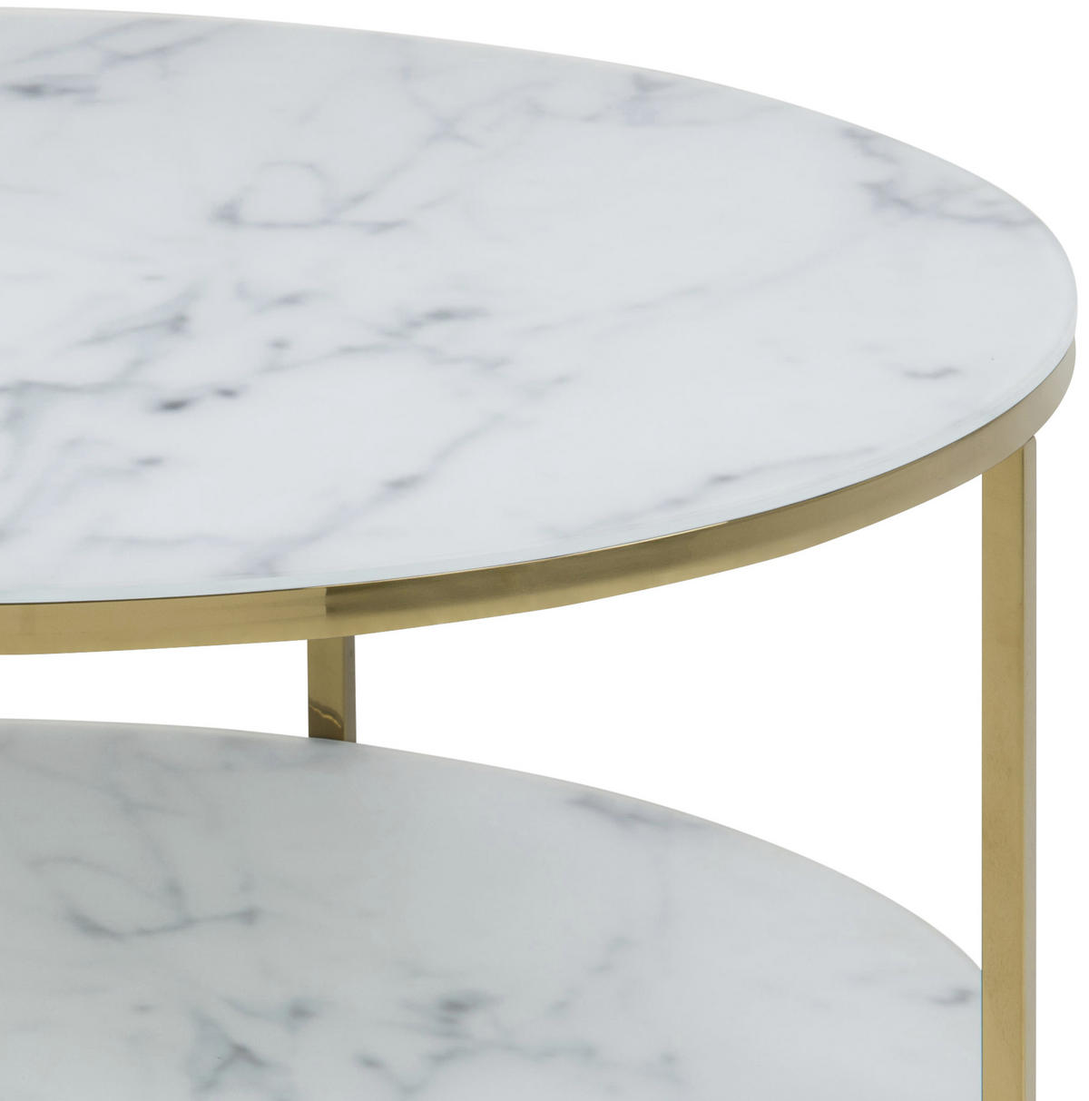 SOFFBORD i metall, glas 80/80/45 cm  - vit/guldfärgad, Trend, metall/glas (80/80/45cm) - Best Price
