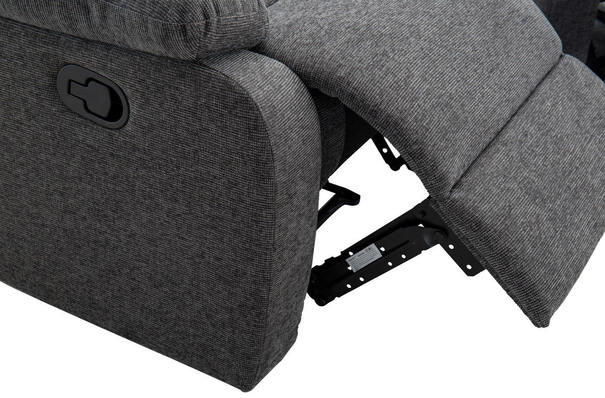 SITZGARNITUR VERONA Leinenoptik Dunkelgrau  - Dunkelgrau/Schwarz, Design, Kunststoff/Textil (84,5/133,5/100,5/92cm) - Livetastic