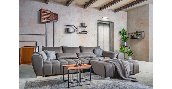 ECKSOFA in Webstoff Hellgrau  218/304 cm  - Silberfarben/Hellgrau, MODERN, Kunststoff/Textil (218/304cm) - Carryhome