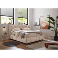 KONTINENTALSÄNG 180/200 cm  i brun  - brun/svart, Modern, trämaterial/textil (180/200cm) - MID.YOU