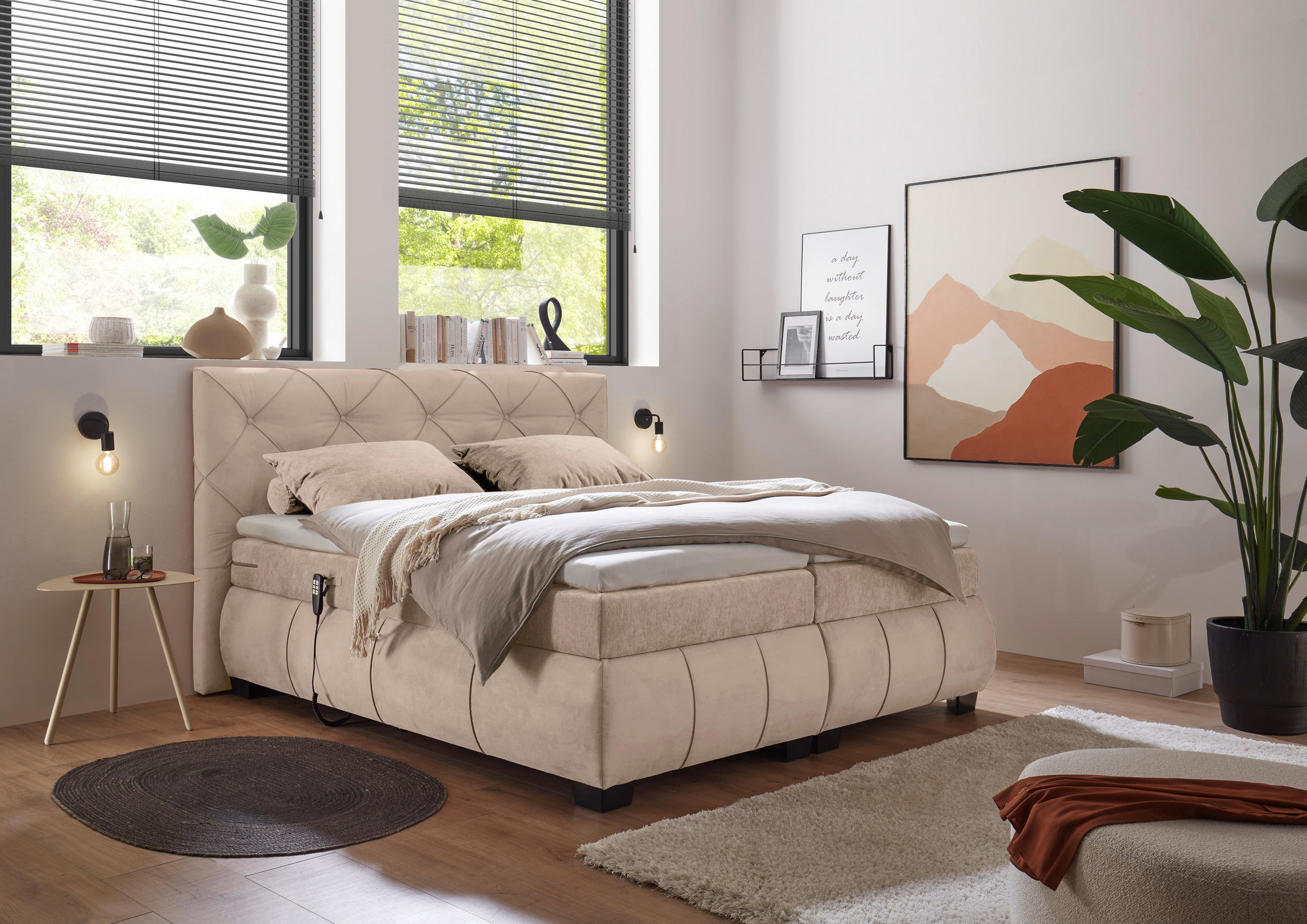 Mid.you Boxspringbett Braun 180x200 cm