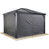PAVILLON-SEITENTEIL   - Dunkelgrau, Basics, Textil