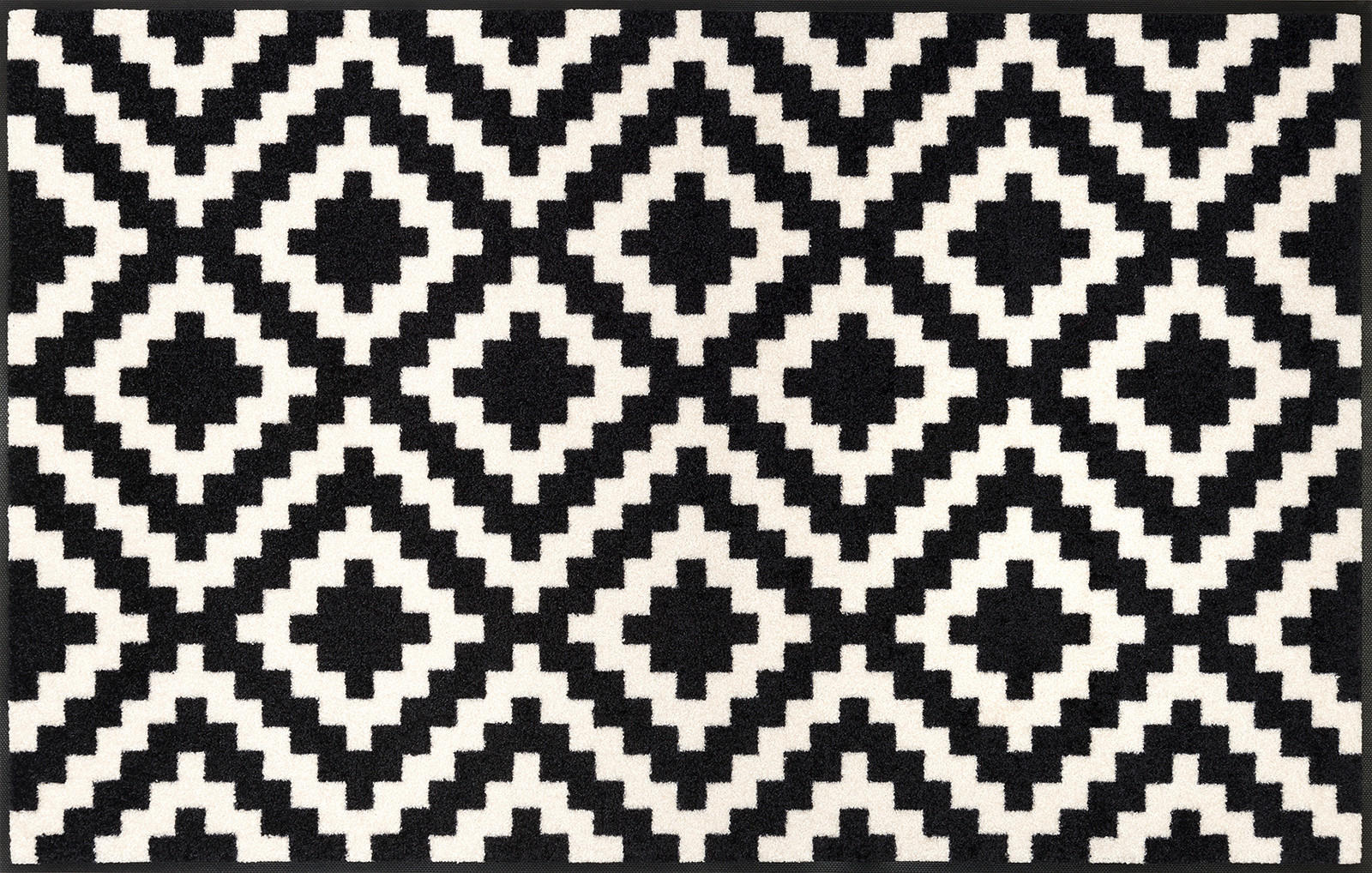 Covor De Bucătărie 75/120 cm  - alb/negru, Design, plastic/textil (75/120cm) - wash+dry