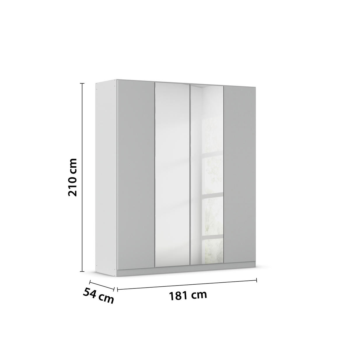 FALTTÜRENSCHRANK in Grau  - Grau, Holzwerkstoff (181/210/54cm) - Boxxx
