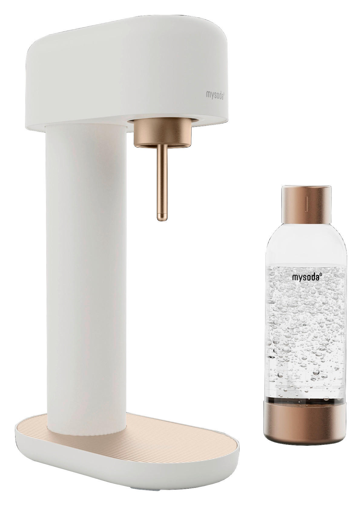 mysoda Wassersprudler Ruby2 White/Copper Weiß, Roségold 14x41x24 cm