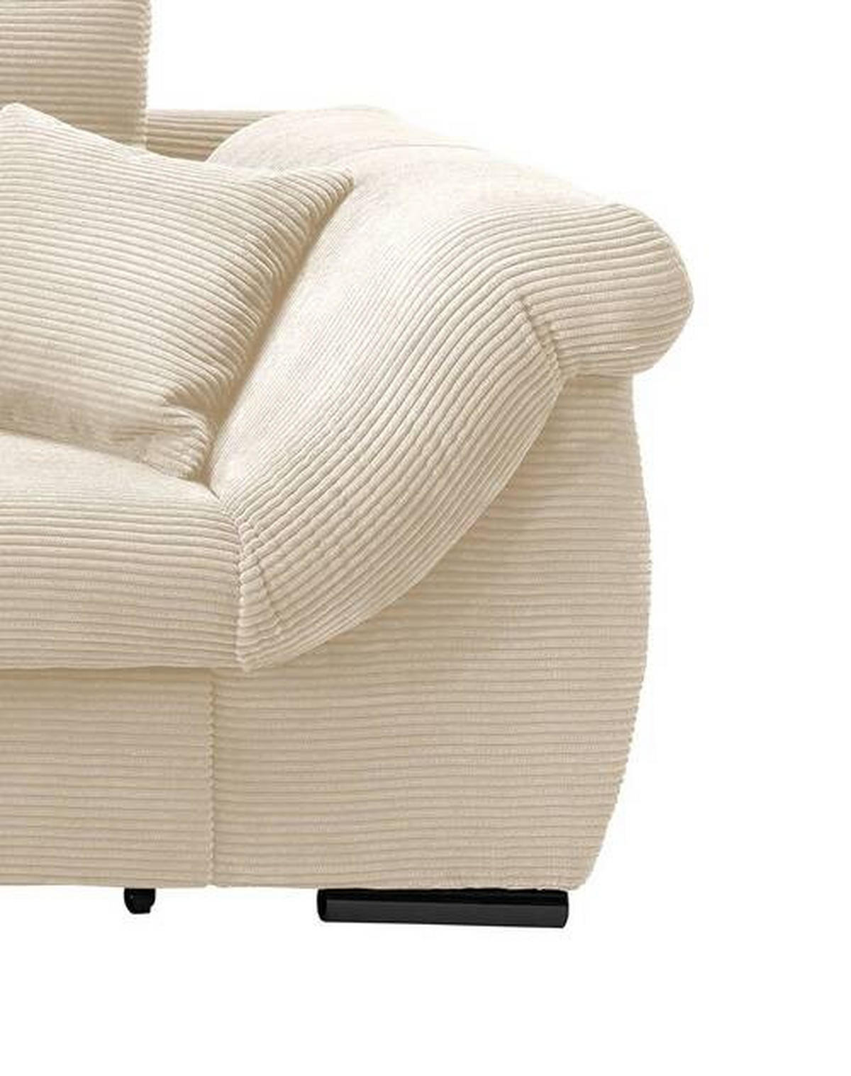 ECKSOFA in Cord Beige  - Beige/Schwarz, Modern, Holz/Textil (188/302cm) - MID.YOU