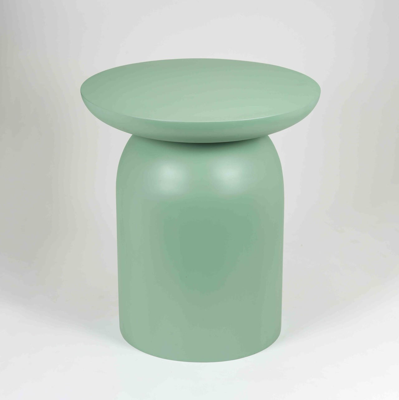 BEISTELLTISCH 50/50/55 cm Mangoholz Hartholz Mintgrün rund  - Mintgrün, Basics, Holz (50/50/55cm) - MID.YOU