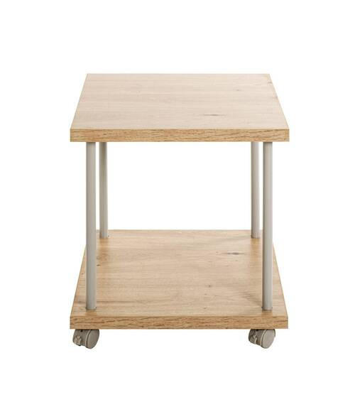 BEISTELLTISCH 40/40/45 cm Grau, Eichefarben quadratisch  - Eichefarben/Grau, Trend, Holzwerkstoff/Metall (40/40/45cm)