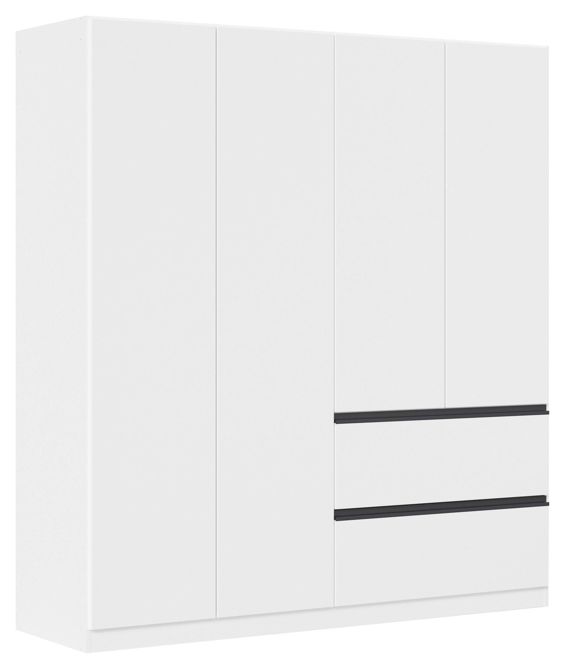 DREHTÜRENSCHRANK  in Weiß  - Weiß/Grau, MODERN, Holzwerkstoff (181/197/54cm) - Rauch Möbel