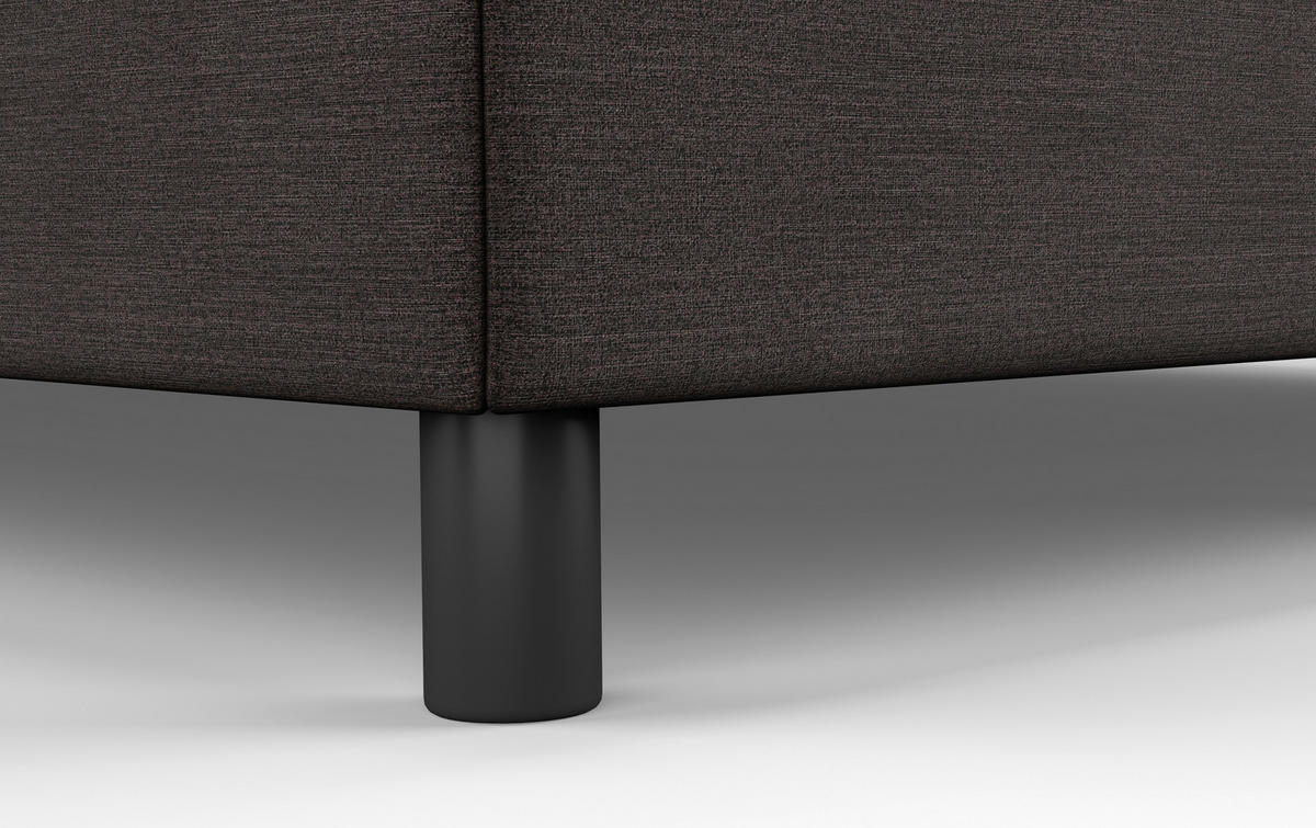 BOXBETT 160/200 cm  in Dunkelbraun  - Dunkelbraun/Schwarz, Modern, Holzwerkstoff/Textil (160/200cm) - MID.YOU