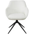 ARMLEHNSTUHL  in Eisen Leinenoptik  - Creme/Schwarz, Design, Textil/Metall (64/84/61cm) - Novel