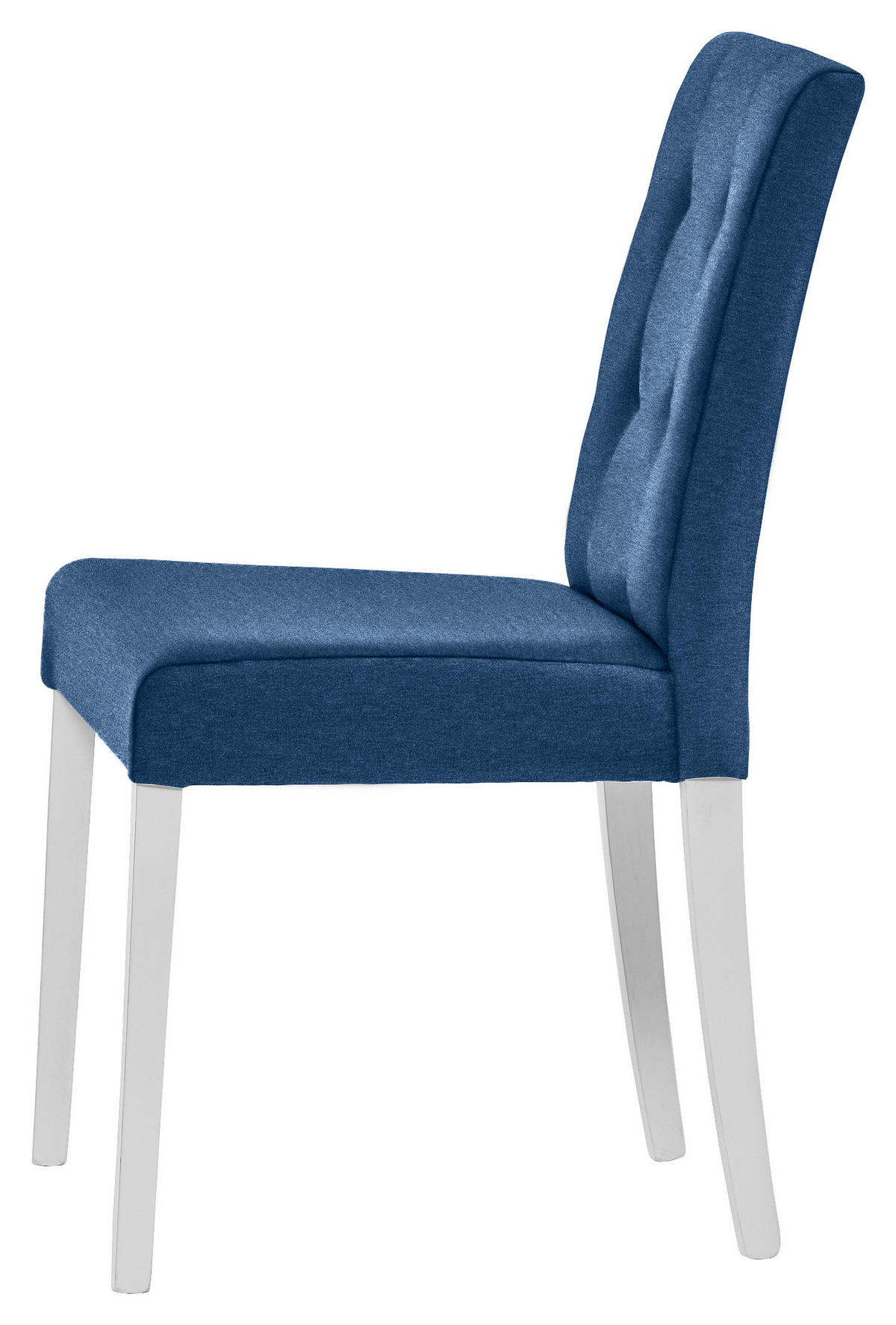 STUHL Webstoff Blau, Weiß Buche massiv  - Blau/Weiß, ROMANTIK / LANDHAUS, Holz/Textil (44/91/57cm) - Landscape