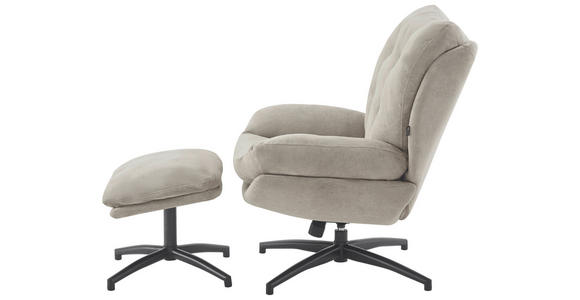 RELAXSESSELSET in Metall, Textil Schwarz, Taupe  - Taupe/Schwarz, Design, Textil/Metall (75/97/88cm) - Carryhome