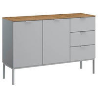 KOMMODE  in 120/80/42 cm  - Eichefarben/Alufarben, Trend, Holzwerkstoff/Kunststoff (120/80/42cm) - Stylife