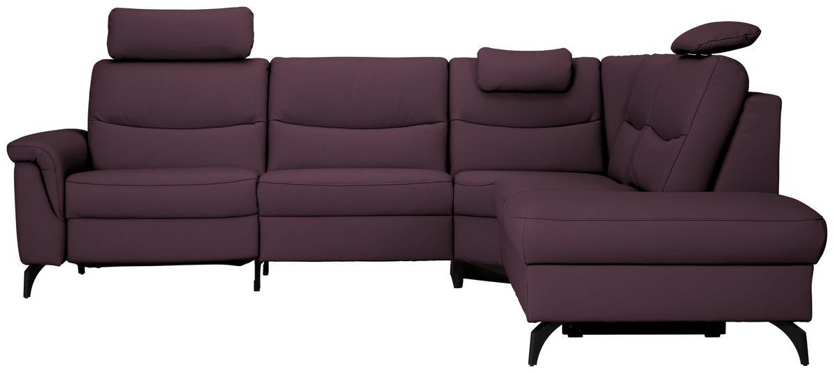 ECKSOFA  in Echtleder Violett  280/249 cm  - Anthrazit/Violett, Design, Leder/Metall (280/249cm) - Himolla Komfortklass