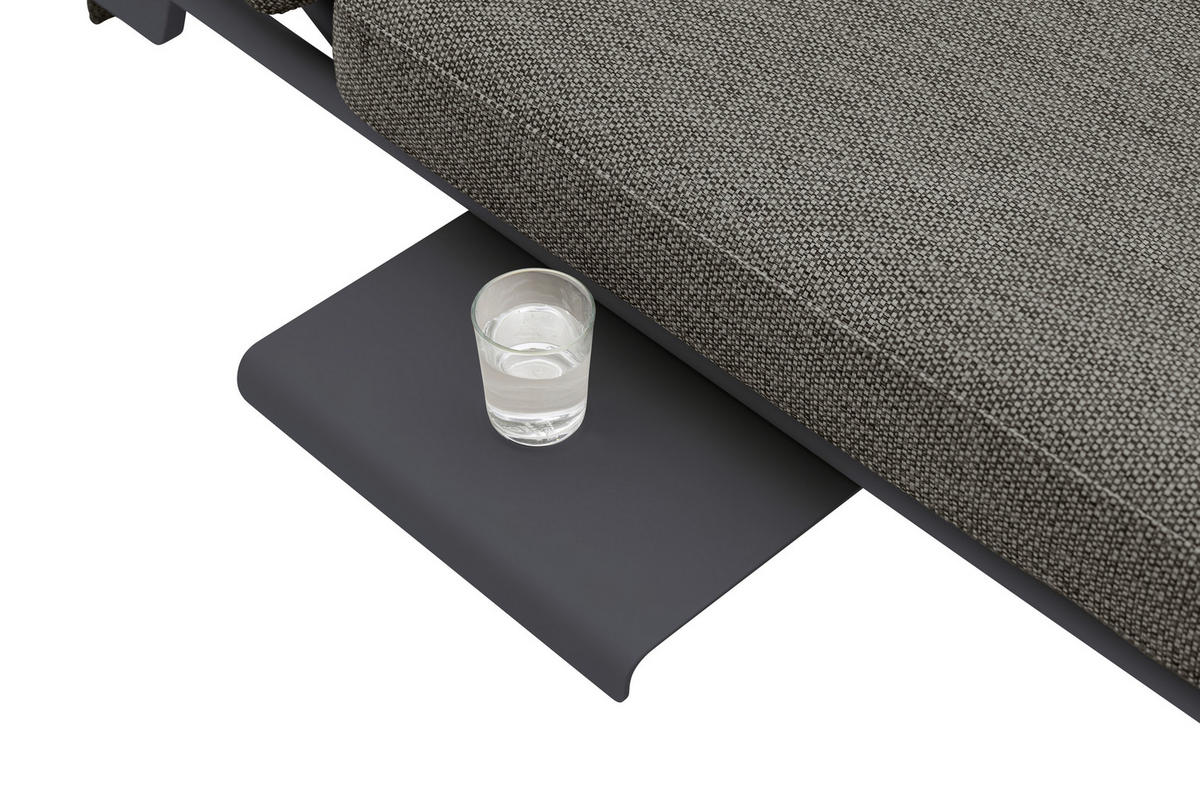 GARTENBANK 198/78/81 cm  Aluminium  - Graphitfarben/Grau, Design, Textil/Metall (198/78/81cm) - Zebra 