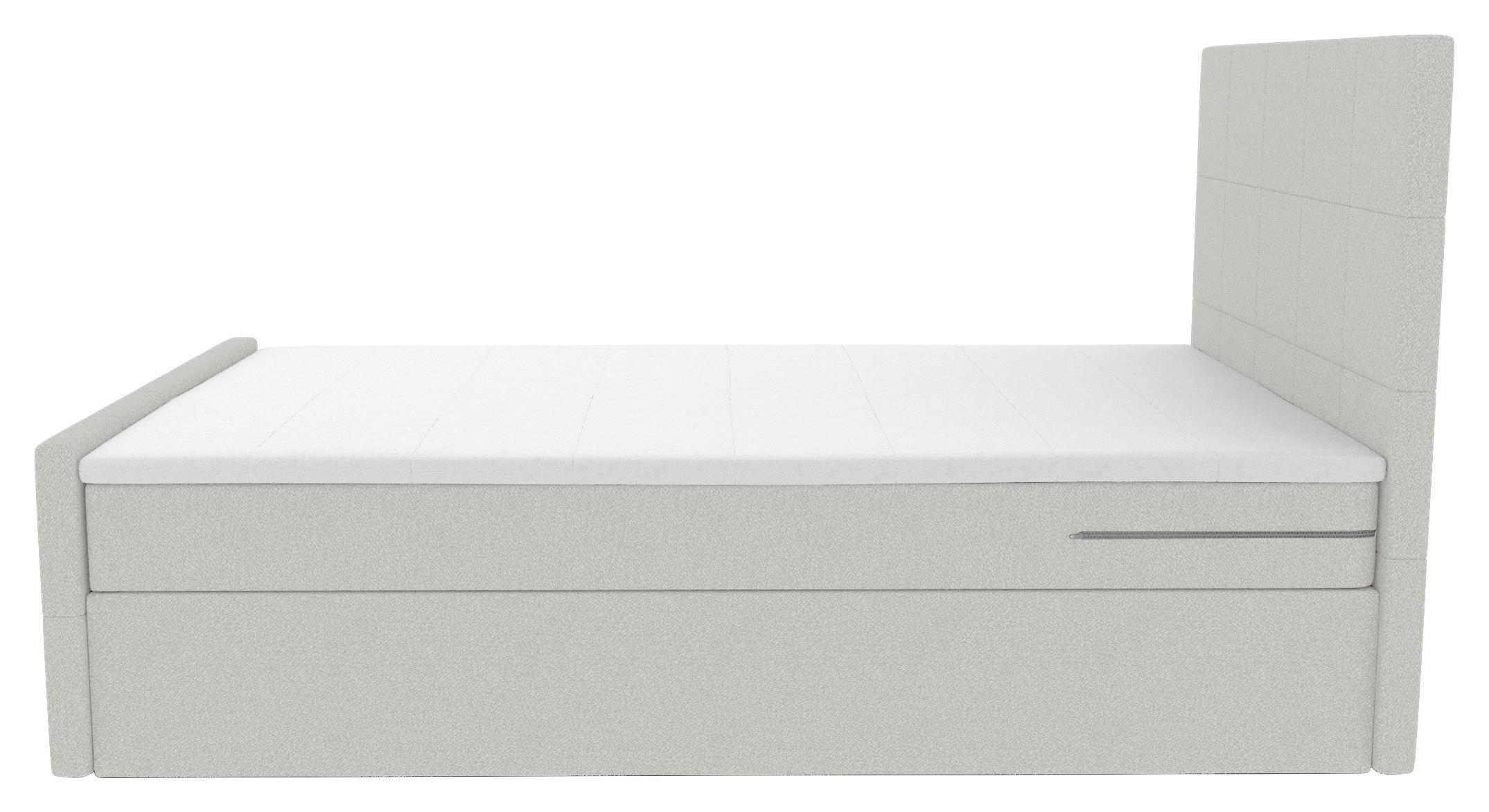 Thumbnail - Boxxx Boxbett, Hellgrau, Textil, H3, Höhe ca. 17 cm, 100x200 cm, Topper durchgehend, Matratze durchgehend, Schlafzimmer,...