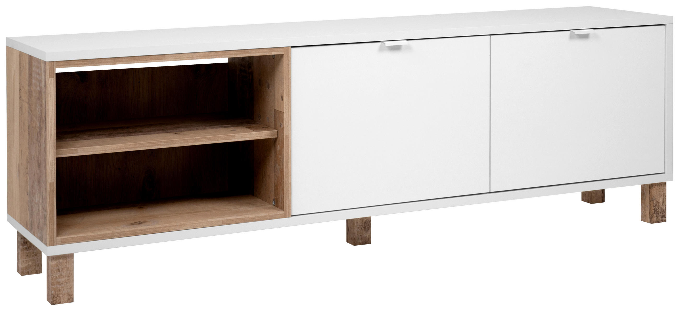 TV-ELEMENT - Weiß, Design, Holzwerkstoff/Metall (150/50/35cm) - MID.YOU