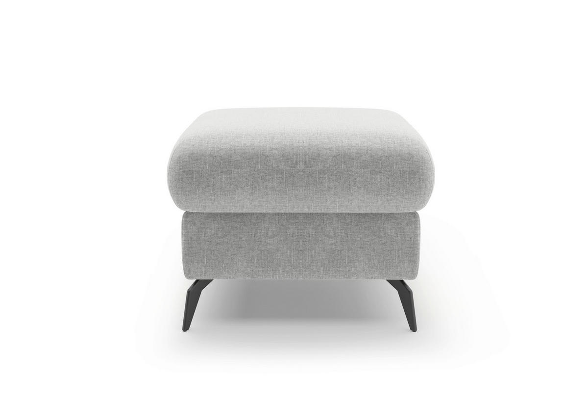 HOCKER Flachgewebe Hellgrau  - Hellgrau/Schwarz, KONVENTIONELL, Textil/Metall (58/50/58cm) - Sit & More