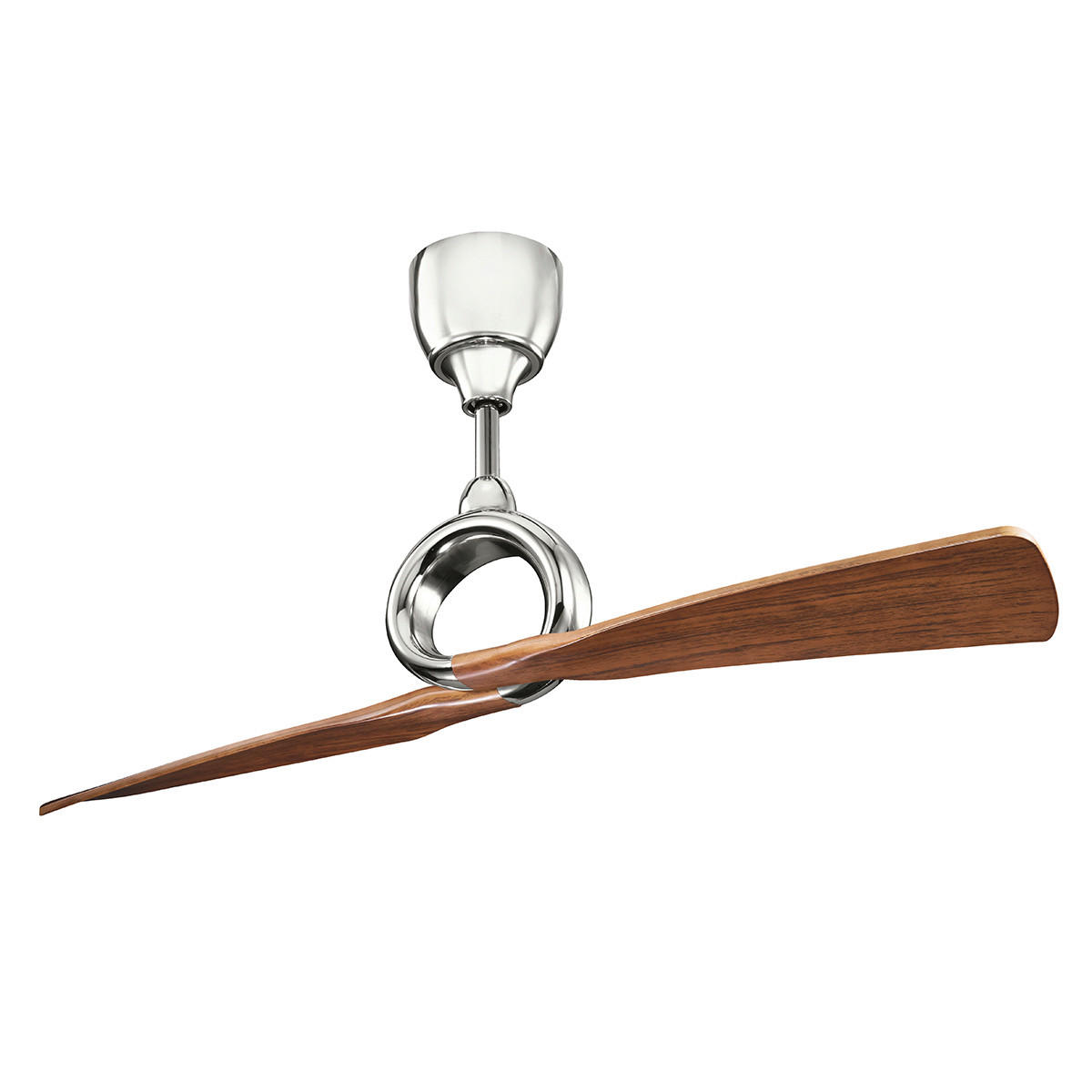 DECKENVENTILATOR Link 137/62 cm  - Walnussfarben/Nickelfarben, Basics, Kunststoff/Metall (137/62cm) - Elstead Lighting