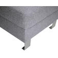 HOCKER in Textil Hellgrau  - Silberfarben/Hellgrau, Design, Textil/Metall (62/41/62cm) - Xora