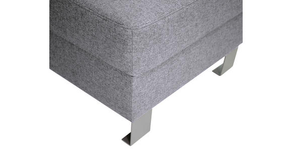 HOCKER in Textil Hellgrau  - Silberfarben/Hellgrau, Design, Textil/Metall (62/41/62cm) - Xora