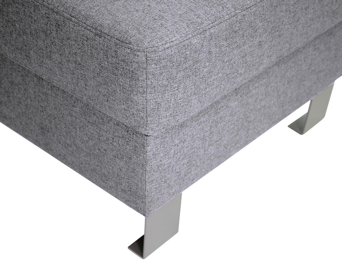 HOCKER in Textil Hellgrau  - Silberfarben/Hellgrau, Design, Textil/Metall (62/41/62cm) - Xora