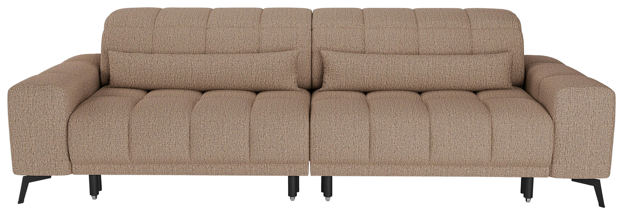 BIGSOFA Chenille Beigebraun  - Beigebraun/Schwarz, MODERN, Textil/Metall (300/112cm) - Xora