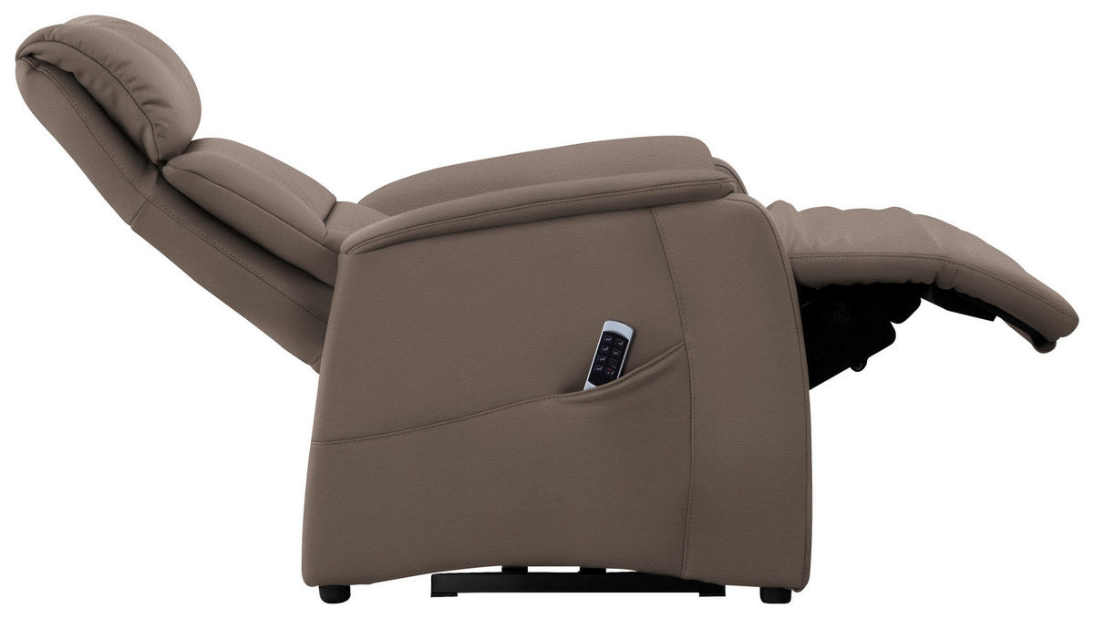 FAUTEUIL DE TÉLÉVISION in Fango  - Fango/Schwarz, Konventionell, Leder/Kunststoff (69/109/83cm) - Cantus