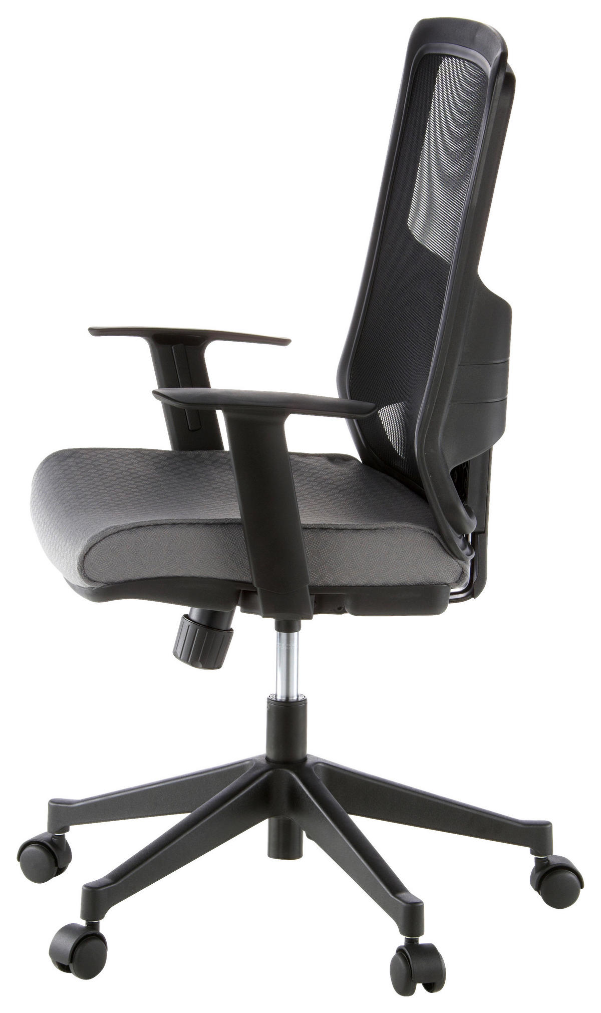 DREHSTUHL  in Netzbespannung, Flachgewebe Grau, Schwarz  - Schwarz/Grau, MODERN, Kunststoff/Textil (57/113/44cm) - MID.YOU