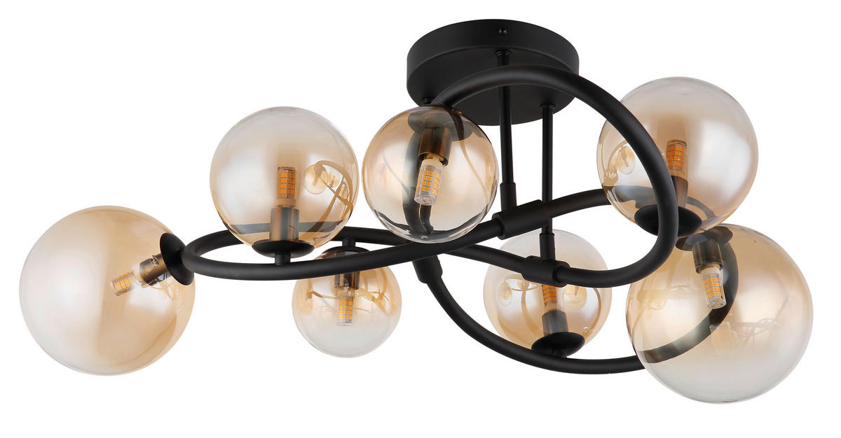 LED-DECKENLEUCHTE 3,5 W  62/30 cm    - Klar/Schwarz, Design, Glas/Metall (62/30cm) - Globo