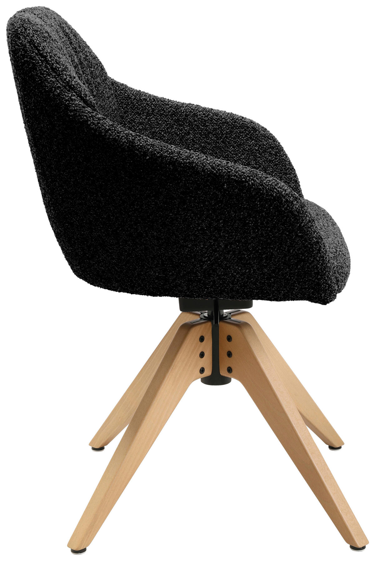 ARMLEHNSTUHL  in Flachgewebe  - Eichefarben/Anthrazit, Design, Holz/Textil (58/82,5-85,2/60cm) - Johann Jakob