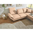 ECKSOFA  in Flachgewebe Lachsfarben Armteilverstellung, Relaxfunktion, Drehsitzfunktion  255-365/175-224 cm  - Schwarz/Lachsfarben, Design, Textil/Metall (255-365/175-224cm) - Dieter Knoll