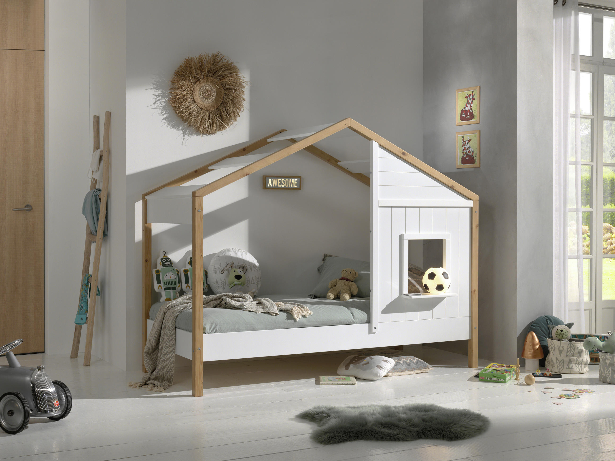 HAUSBETT Lattenrost 90/200 cm  - Eichefarben/Weiß, MODERN, Holz (90/200cm) - MID.YOU