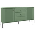 SIDEBOARD Iseo in 154,5/79/39 cm - Dunkelgrün/Schwarz, Design, Holzwerkstoff/Metall (154,5/79/39cm) - Xora